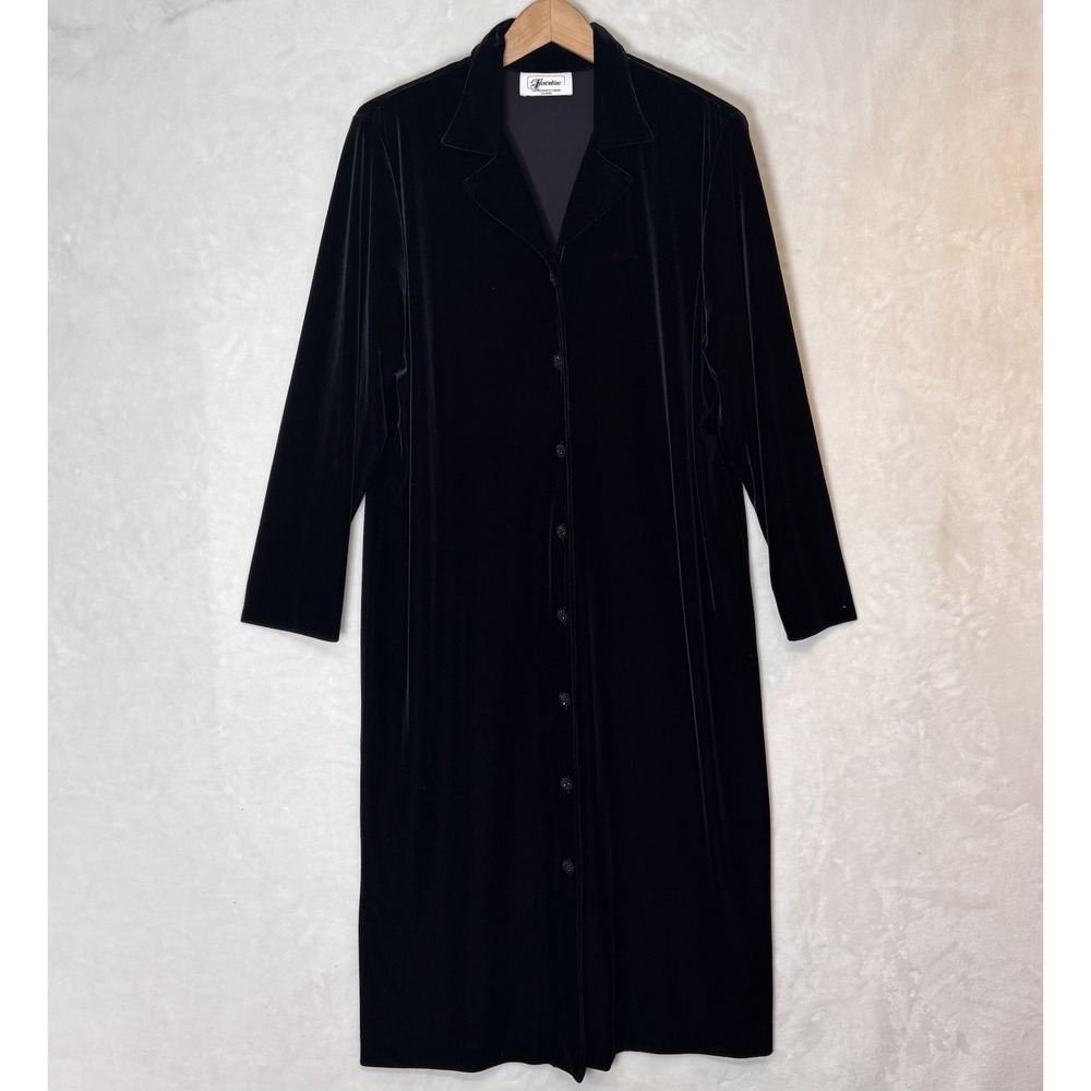 90s Black Velvet Button-Front Midi Dress Whimsigoth Dark Romantic Gothic Evening